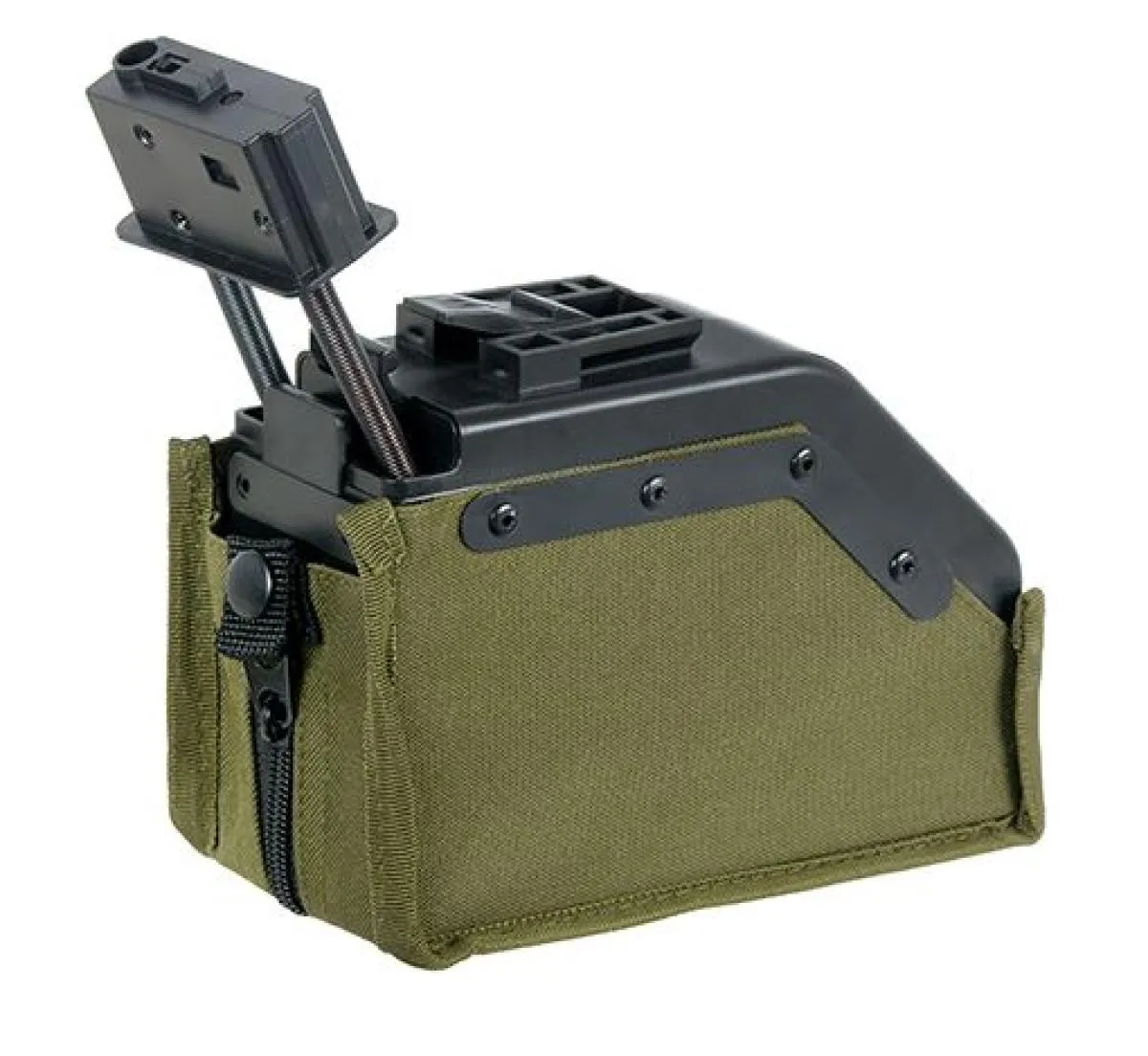 Softair.Zone M249/MK46 2000 Schuss elektrisches Box Mag Olive